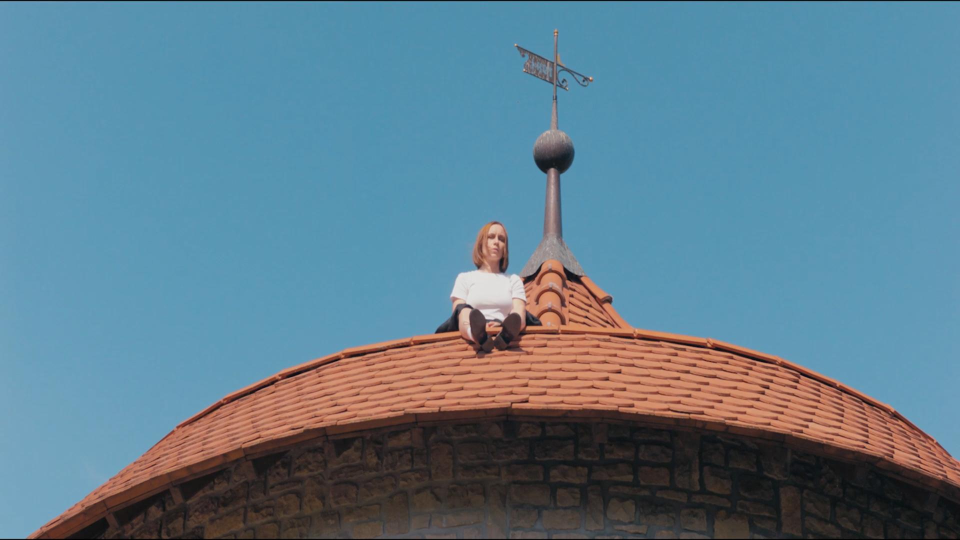 Caroline on the roof